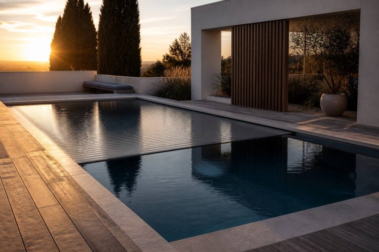 Découvrez la couverture automatique pour piscine qui se fait discrète et élégante