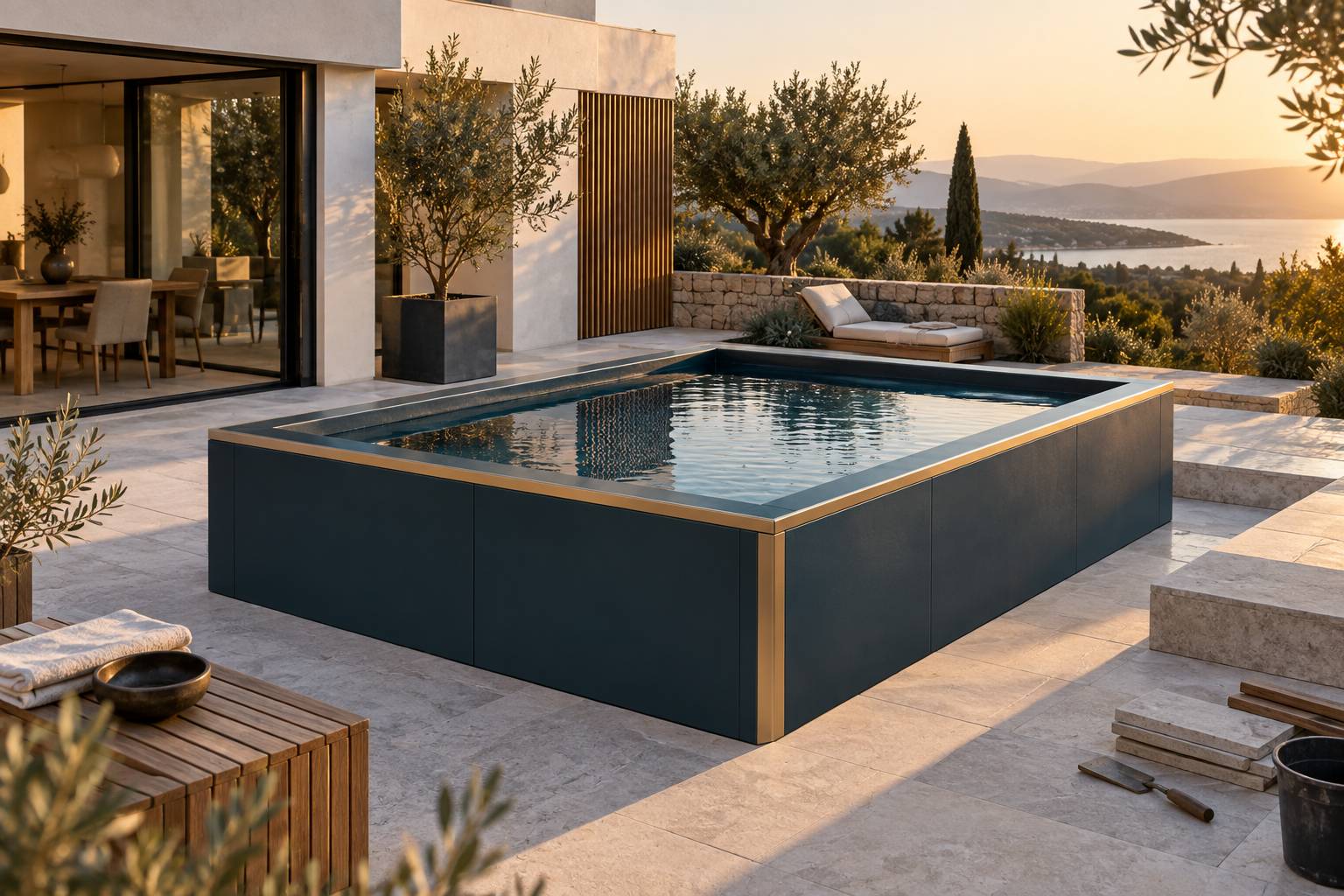 Illustration éditoriale du sujet : NINFEA : Découvrez le nouveau modèle de piscine hors-sol prêt-à-poser signé Piscine Laghetto®