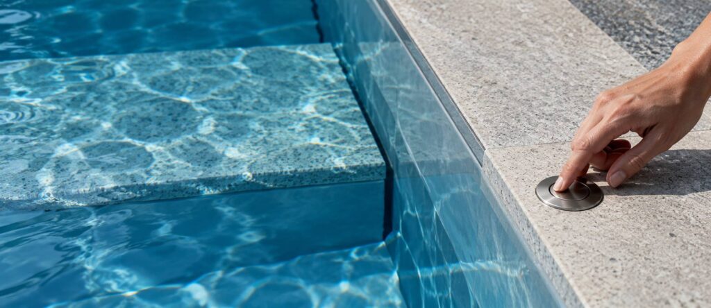 Illustration de détail sur le sujet : BLUEWOOD révolutionne la piscine avec son nouveau fond mobile universel